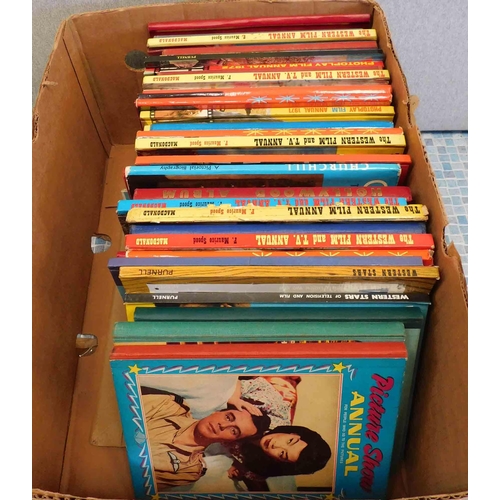 802 - Large box of vintage film & western annuals etc