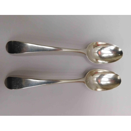 110 - Pair of Sterling silver hallmarked - Antique George II spoons - 70g total weight