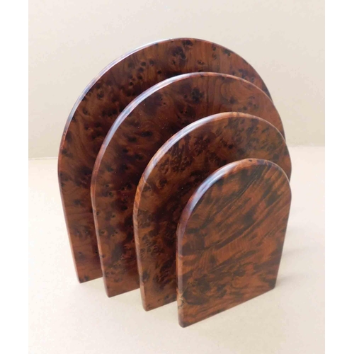 111 - Art deco - burr walnut letter holder