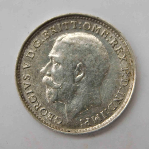 120 - George V - 1919 dated - silver 3d coin