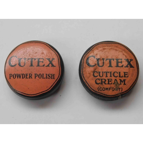 125 - Two - 1940's Cutex nail cream tins