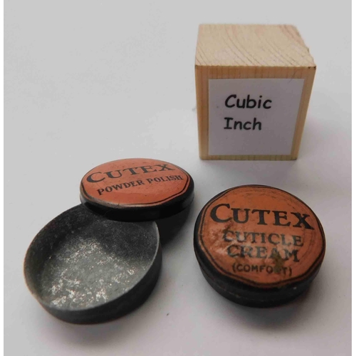 125 - Two - 1940's Cutex nail cream tins