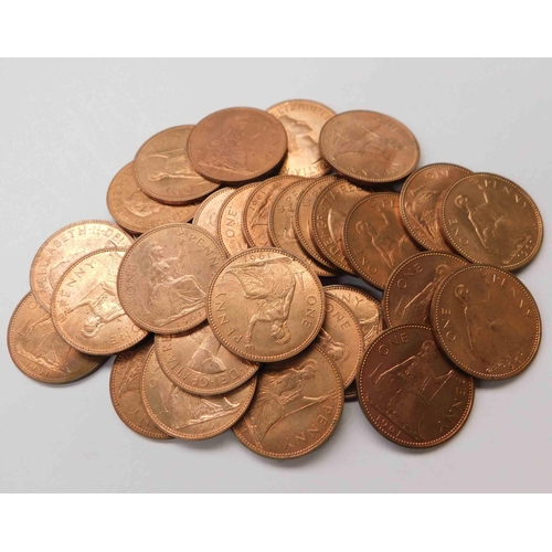 130 - Thirty - 1961 dated - One Penny coins - uncirculated