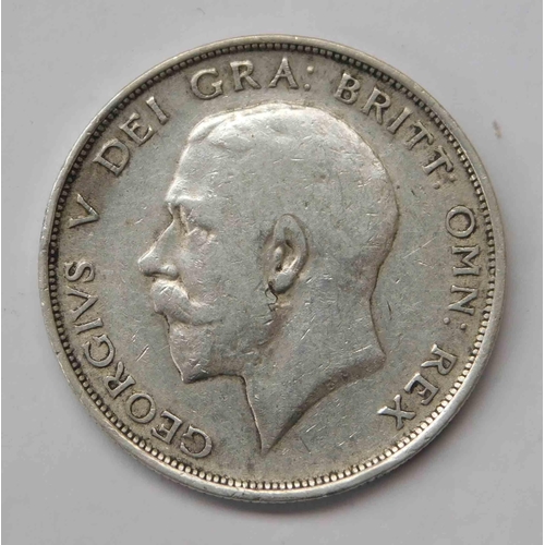 132 - Antique George V - 1913 dated - silver Half Crown coin