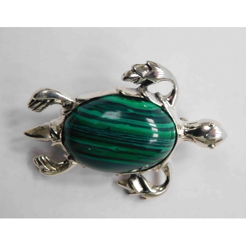 140 - Silver & marcasite - turtle brooch