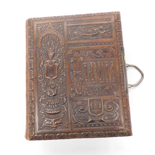 15 - Antique Victorian - tooled leather bound - photograph album