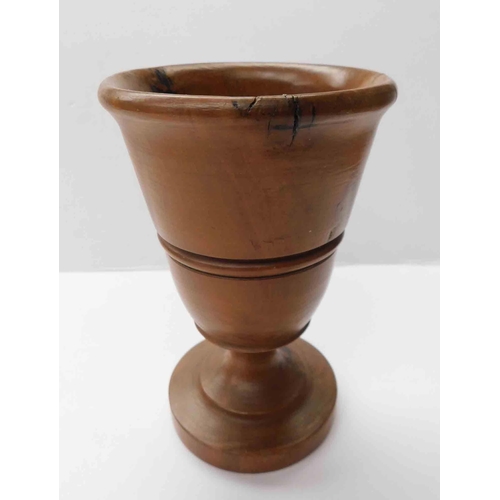 156 - Turned - fruitwood goblet - approx 7