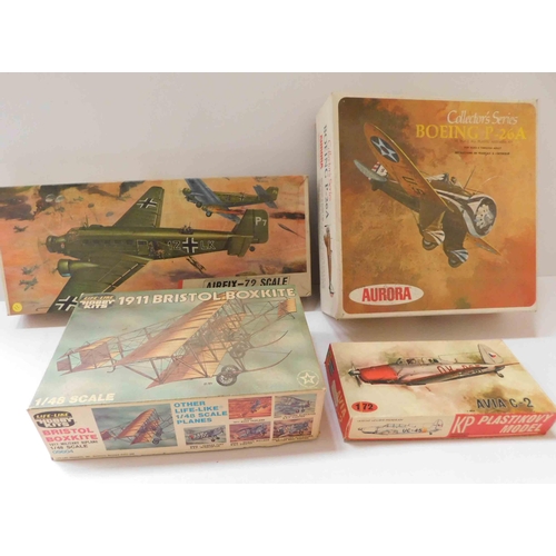 159 - Airfix - 72 scale kit/JU52 No. 588 - & three other model kits - unchecked