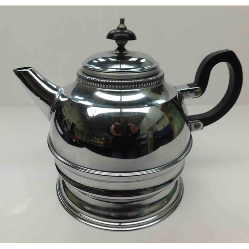 161 - Art Deco - Simplex Jubilee chrome tea pot & stand - reg design no 808156 stamped to base