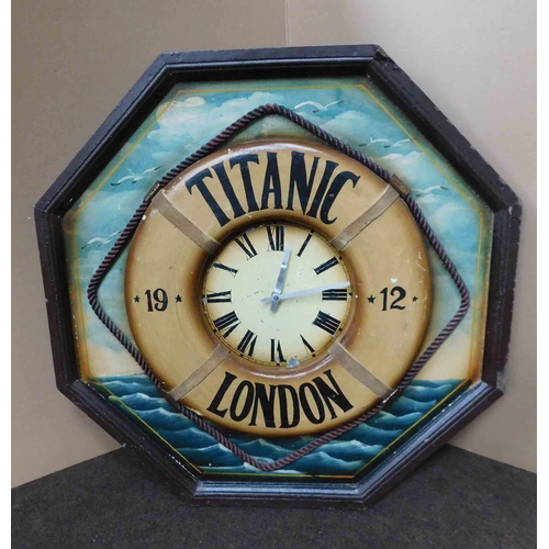 167 - Titanic themed wall clock - approx. 24