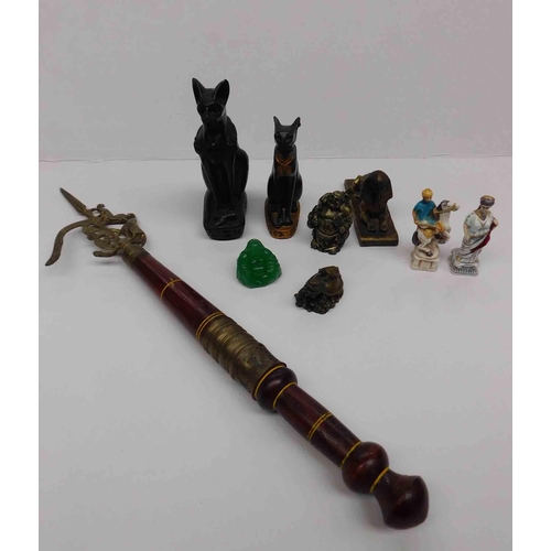 175A - Mixed items including - Egyptian figures/Buddhas & Elephant prod