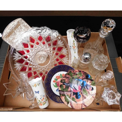 178 - Glassware & ceramics - including Aynsley/American crystal /cake stand & decanters