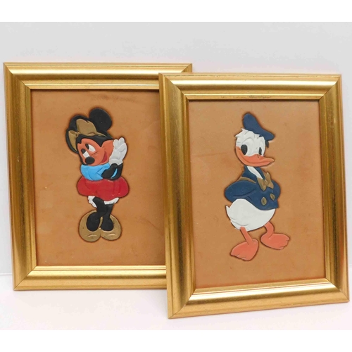 194 - Two - embossed leather pictures of Minnie Mouse & Donald Duck