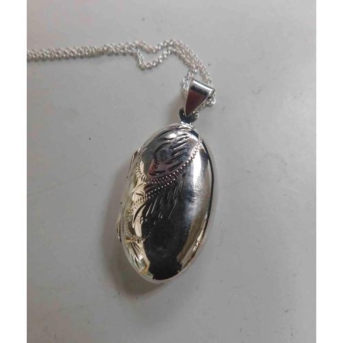 202 - Silver - locket & chain