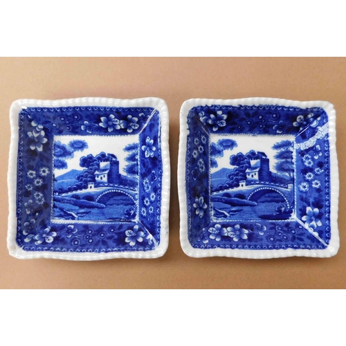 203 - Pair of Copeland Spode - Blue Tower/pickle dishes