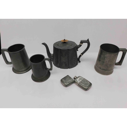 204 - Mixed - pewter items