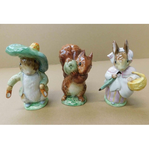 205 - Three - Beswick Beatrix Potter figures/gold back stamp - no damage