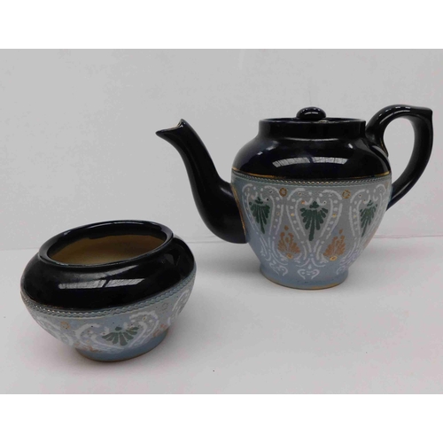 206 - Langley Mill pottery - teapot & sugar bowl - Lovatt & Lovatt period circa 1908 - no damage