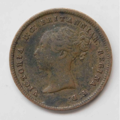 215 - Antique Victorian - 1844 dated - Half farthing coin