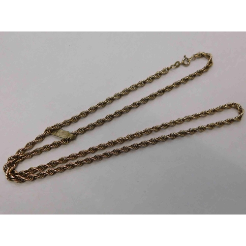 217 - 9ct Gold - rope twist chain - 24