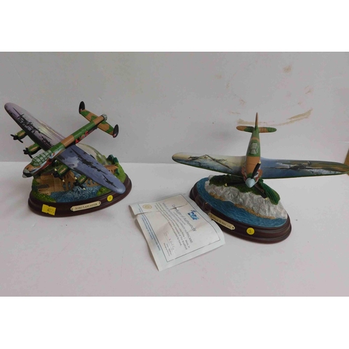 228 - Two - Bradford Exchange model planes - Avro Lancaster & Hawker Hurricane