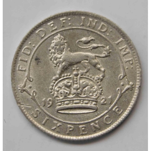 229 - George V - 1921 dated - sixpence coin