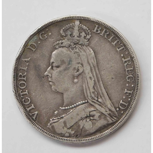 230 - Antique Victorian - 1892 dated - silver Crown coin