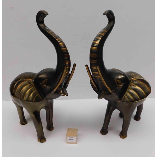 249 - Two - metal elephant figures