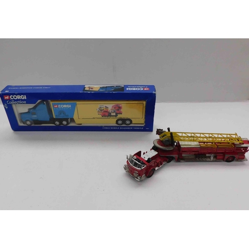 258 - Corgi collection - die cast truck & Corgi fire engine