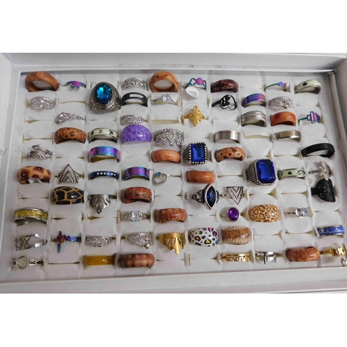 264 - Costume jewellery rings - various sizes & designs