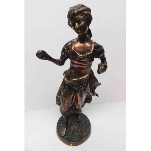 46 - Bronze figure - signed approx 16