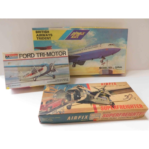 56 - Monograph - Ford tri motor - Airfix Bristol Superfighter & British Airways trident - unchecked