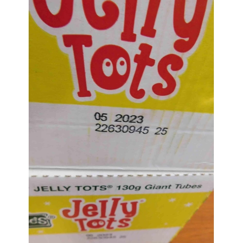 592 - 2x New boxes of Jelly Tots 15 tubes of 130g per box, best before 6/23