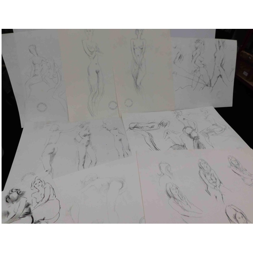 93A - Folder containing - nude studies by exhibited artist - Peter Collins