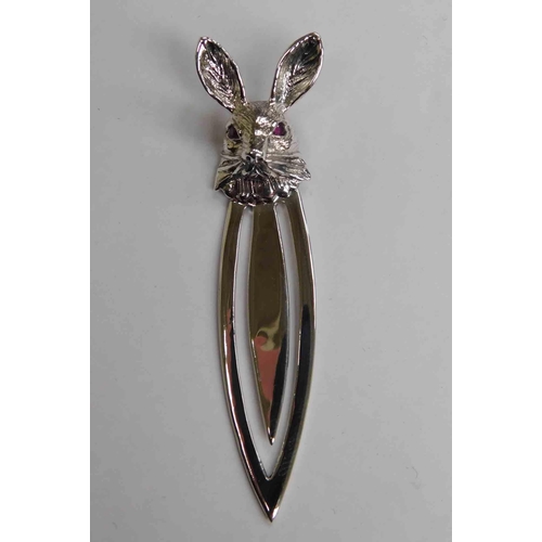 135 - Silver - hare bookmark