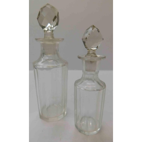 154 - Two - cut glass perfume bottles