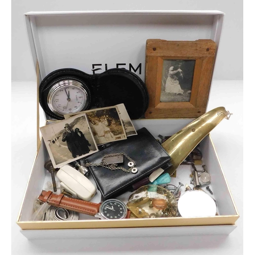 173 - Mixed items - including wristwatch & clock