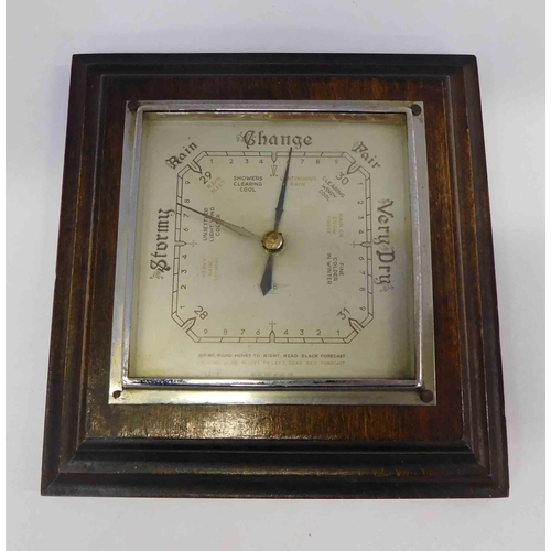 182 - Vintage - oak cased wall barometer