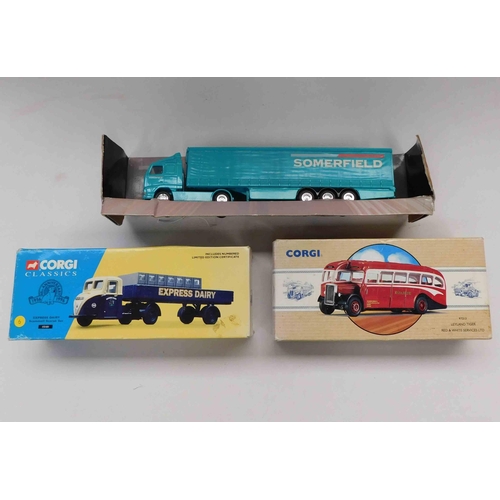 188 - Corgi - die cast Summerfield & Leyland Tiger bus/Scammell truck & Express Dairies