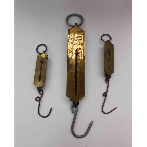 194 - Three - brass faced spring balances