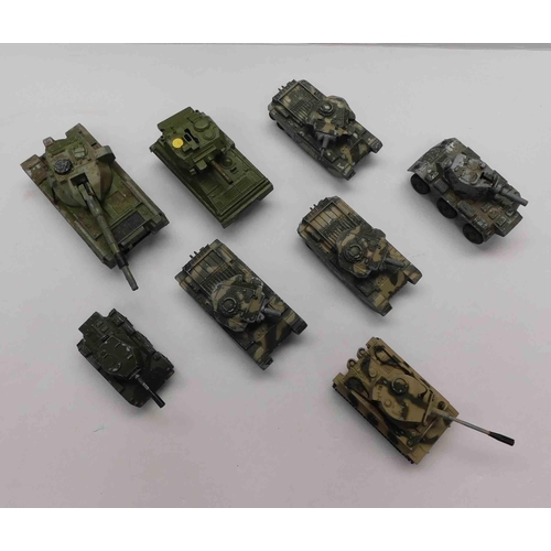 195 - Eight - Dinky & Corgi die cast tanks