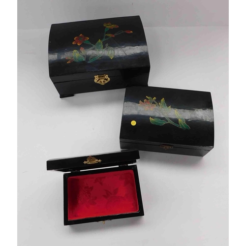 219 - Three - lacquered jewellery boxes