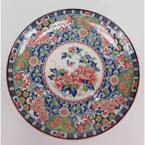 222 - Japanese Imari - floral decorated/butterfly charger - signed on reverse