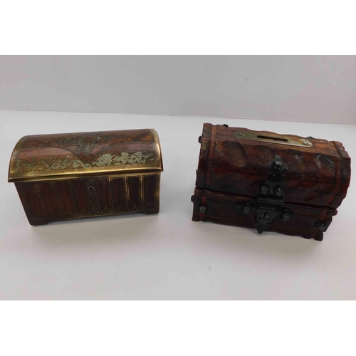 230 - Two - wood & metal caskets