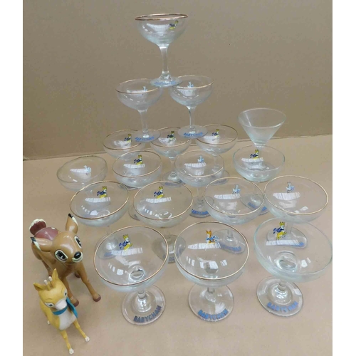 232 - Babycham glasses & deers