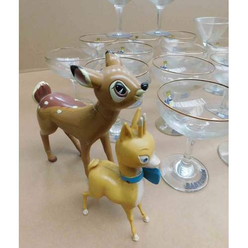 232 - Babycham glasses & deers