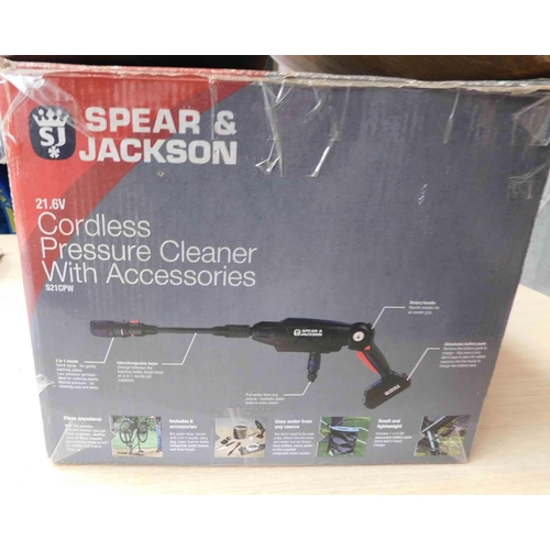 508 - Spear and Jackson battery operated jet wash W/O