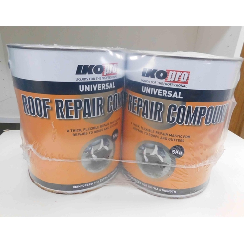 521 - 2x New and sealed Iko-pro roof repair compound tubs - 5kg per tub...