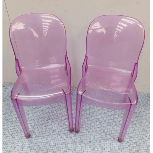 535 - Pair of purple Perspex chairs...