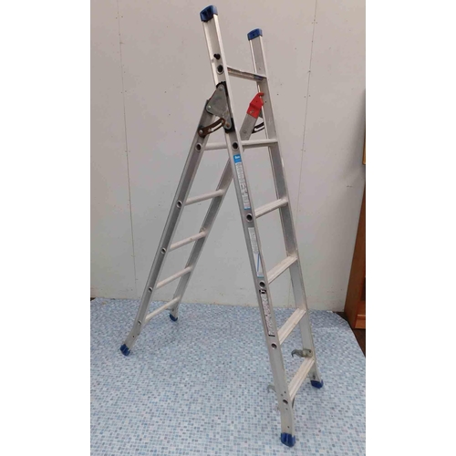 538 - Set of aluminium step ladders/ extending ladders...